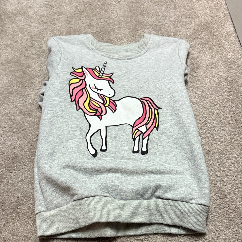 6T Unicorn Sweatshirts Set - Gray and Pink - Picture 2 of 6